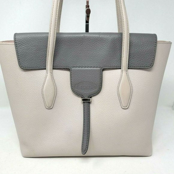 Auth Tods JOY Flap Leather Medium Tote - Picture 3 of 12